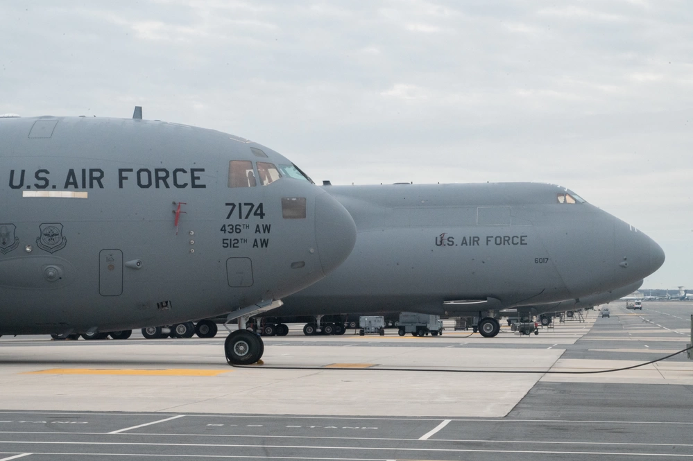 C-17 aircraft on Dover Air Force Base flight line — FY25 airfield pavement maintenance contract